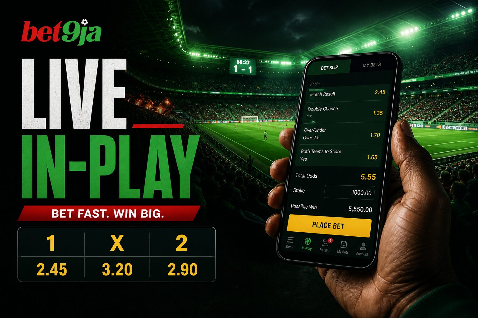 Live in-play sportsbook